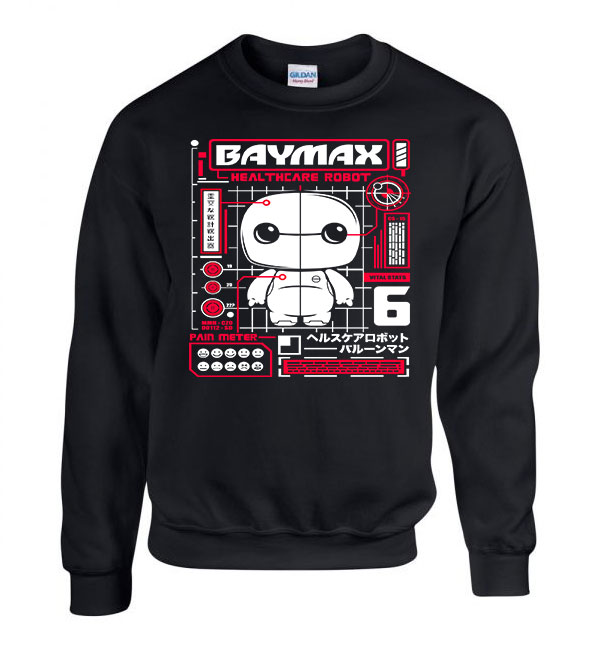 Baymax Fekete Férfi Pulóver