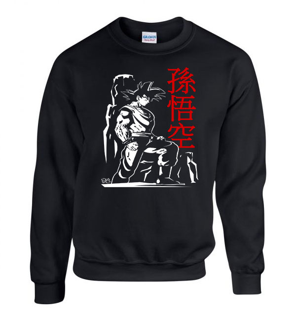 son goku dragon ball Fekete Férfi Pulóver