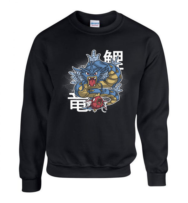 pokermon gyarados magicarp Fekete Férfi Pulóver
