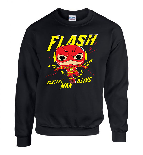 chibi flash Fekete Férfi Pulóver