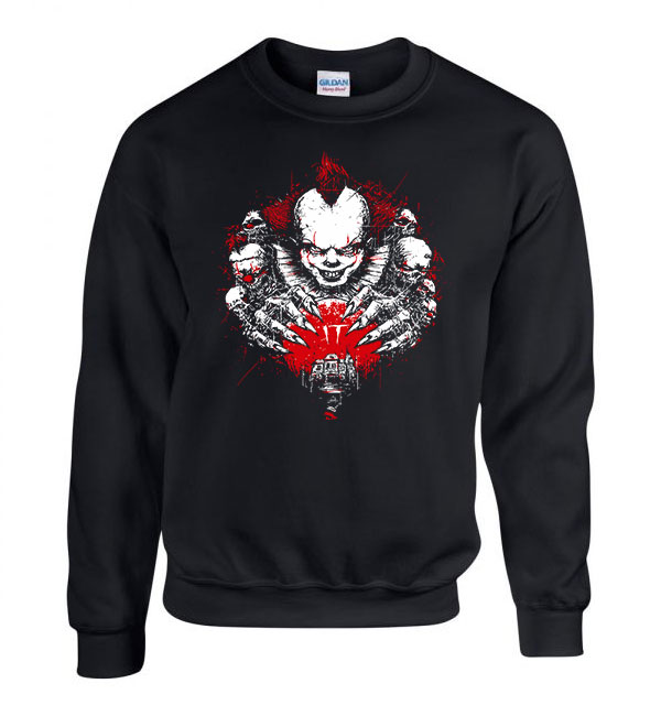 pennywise stephen king at it Fekete Férfi Pulóver