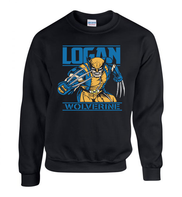 Logan wolverine x-men rozsomák Fekete Férfi Pulóver