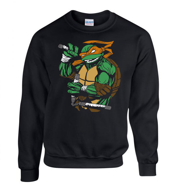 Michelangelo tini ninja teknőcök tmnt Fekete Férfi Pulóver