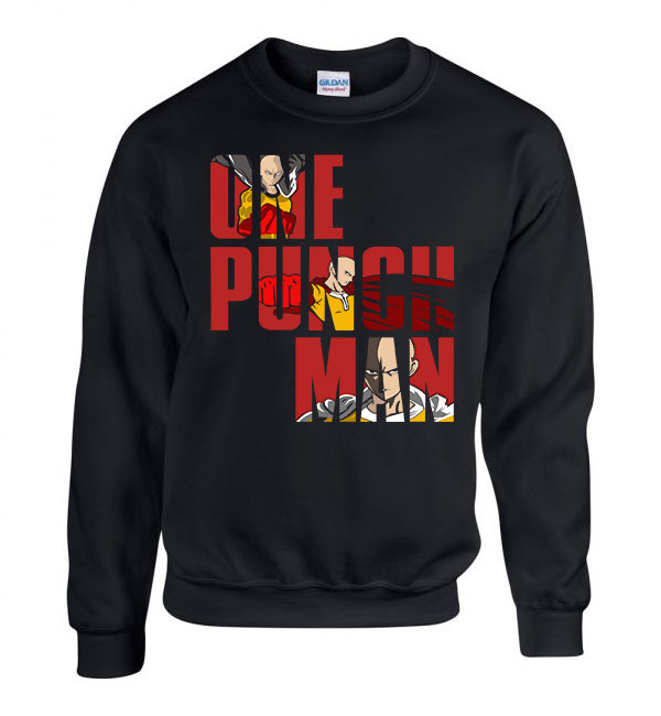 one punch man Fekete Férfi Pulóver