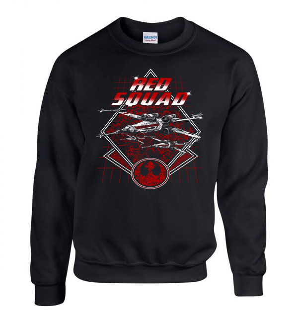 star wars red squad x-szárnyú Fekete Férfi Pulóver