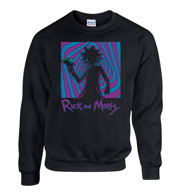 rick és morty Fekete Férfi Pulóver
