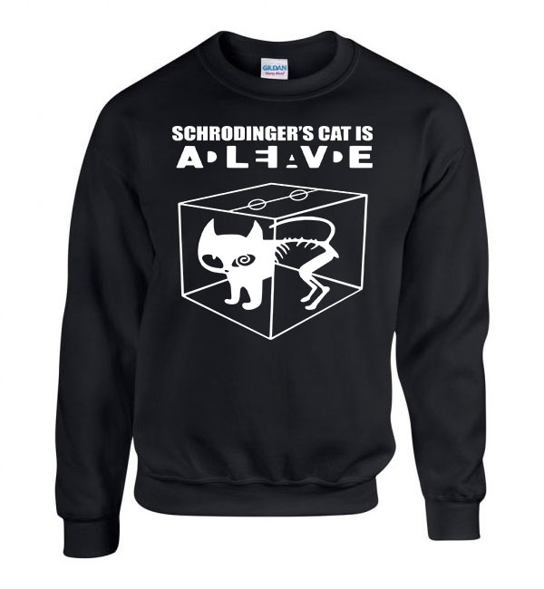 Schrödinger Macskája Fekete Férfi Pulóver