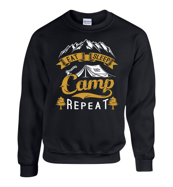 camping kemping túrázás Fekete Férfi Pulóver