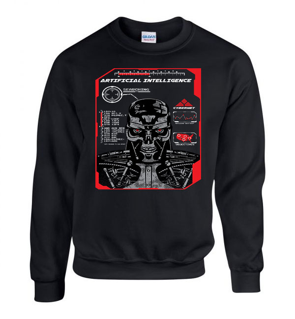 terminator skynet t800 Fekete Férfi Pulóver