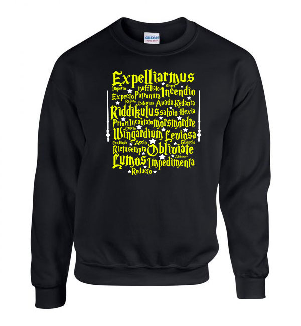 Harry Potter Hogwarts Leviosa Fekete Férfi Pulóver