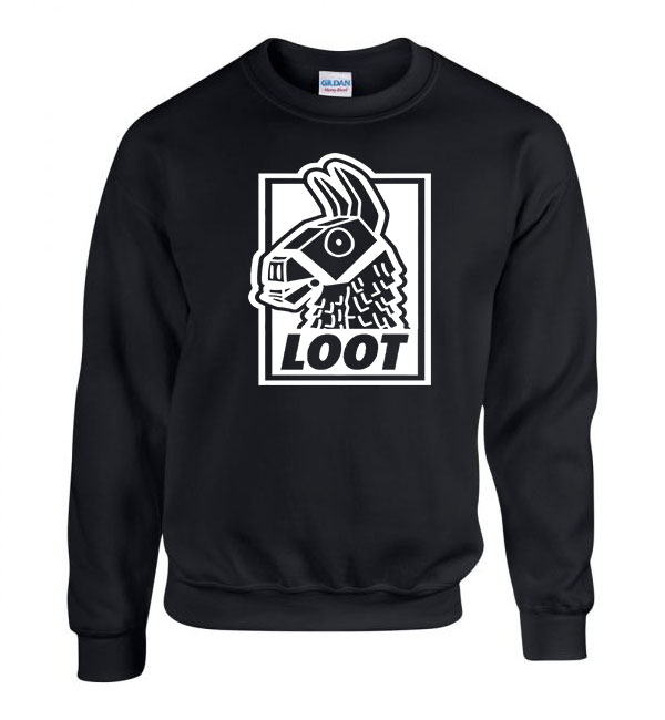 Fortnite loot láma Fekete Férfi Pulóver