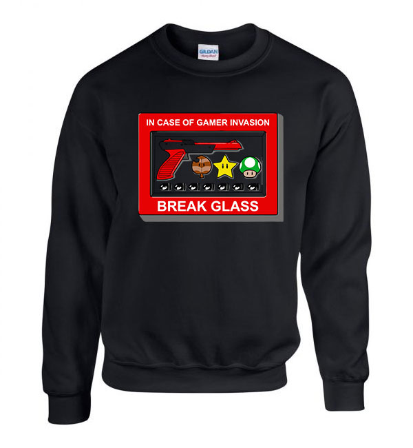 Super Mario Gamer Fekete Férfi Pulóver