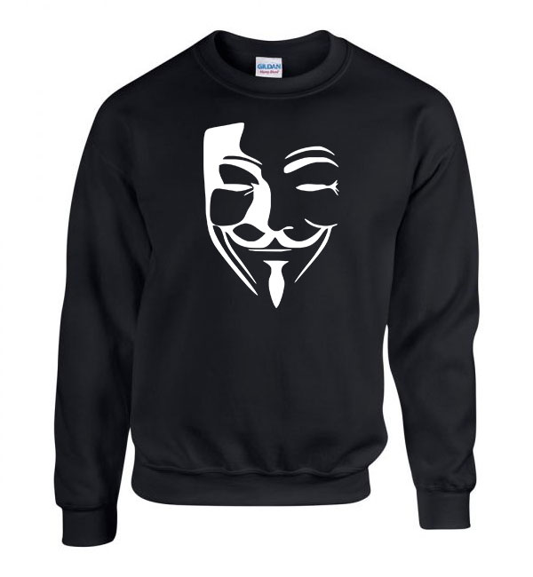 anonymus vendetta Fekete Férfi Pulóver