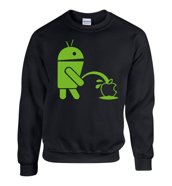 android humor Fekete Férfi Pulóver