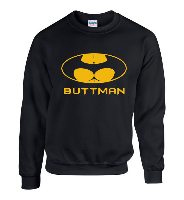 buttman batman fenék humor Fekete Férfi Pulóver