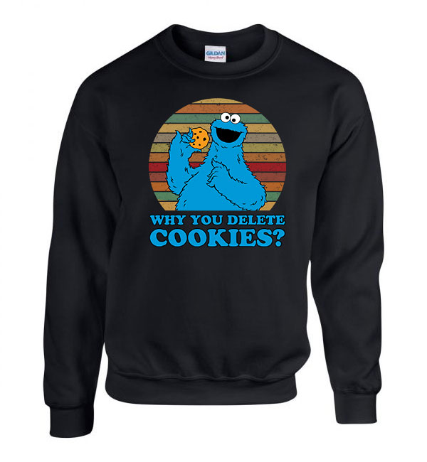 sütiszörny cookie monster Fekete Férfi Pulóver