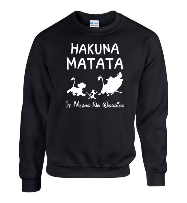 hakuna matata az oroszlánkirály Fekete Férfi Pulóver