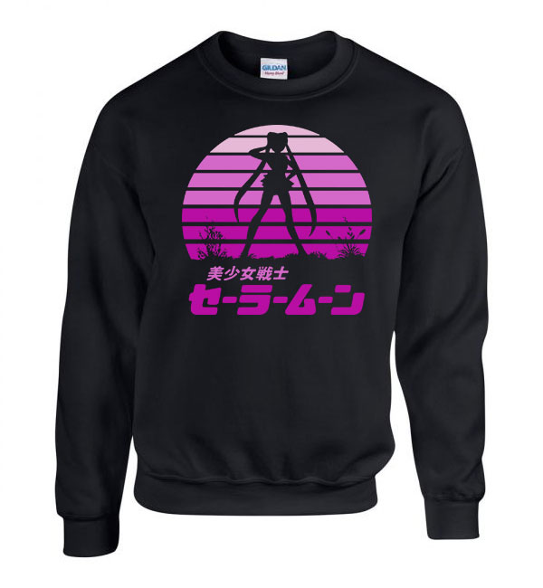 Sailor Moon Fekete Férfi Pulóver