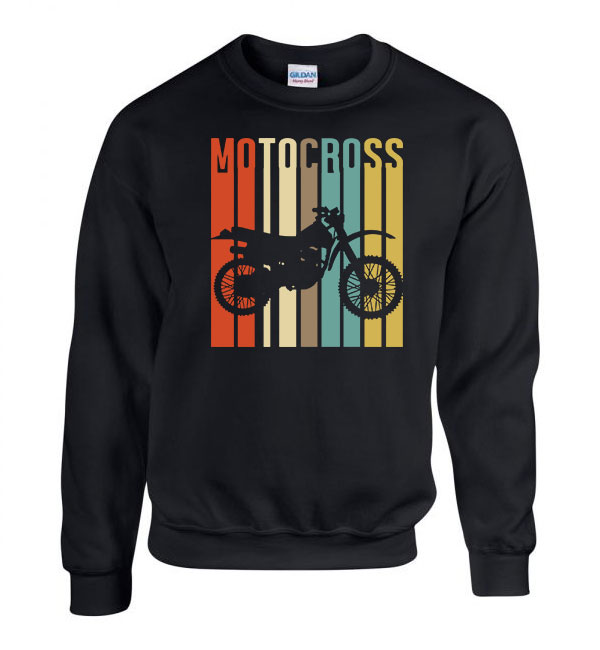motocross motor motoros Fekete Férfi Pulóver