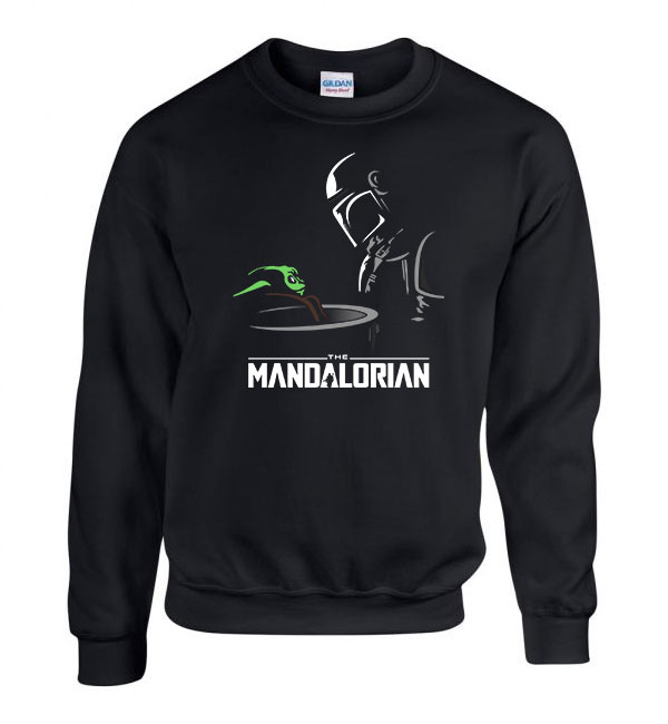 a mandalorian baba yoda baby yoda Fekete Férfi Pulóver