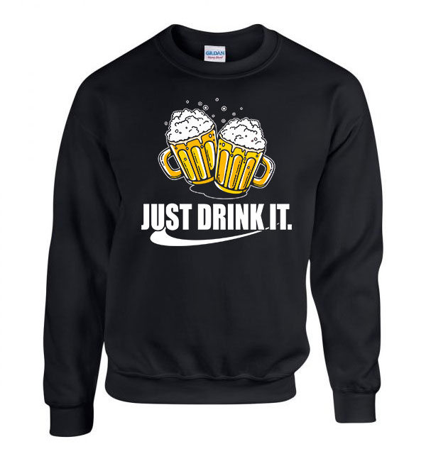 just drink it sör alkohol Fekete Férfi Pulóver