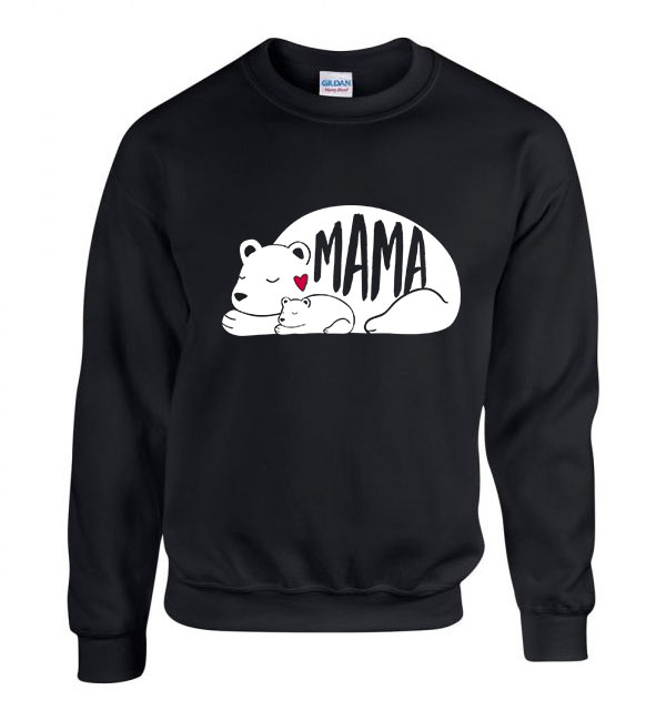 anyák napja mama anya mama bear medve Fekete Férfi Pulóver