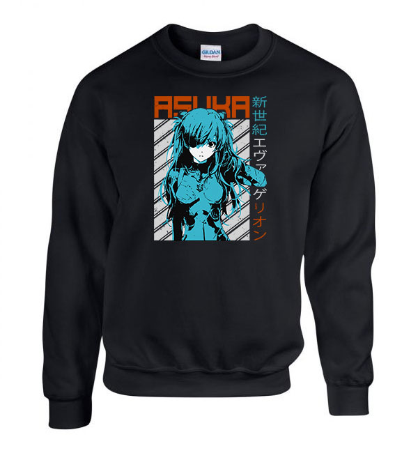 evangelion Fekete Férfi Pulóver