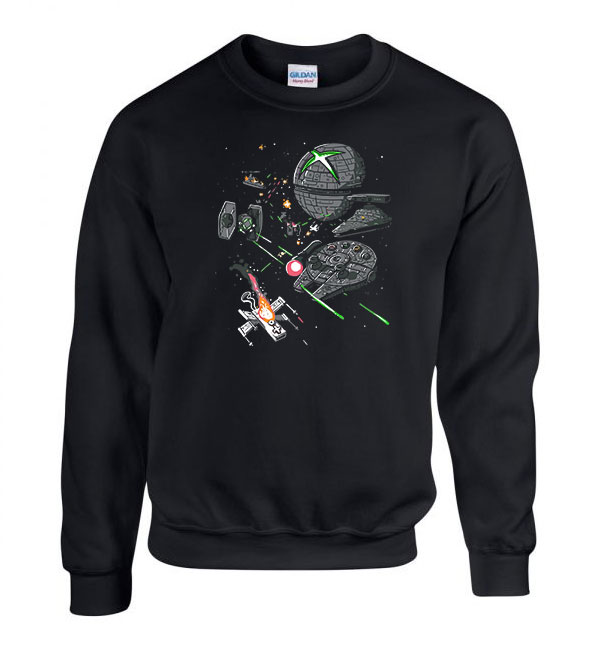 gamer konzolok console joystick star wars Fekete Férfi Pulóver