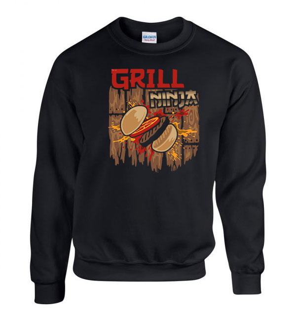 grill grillezés humor Fekete Férfi Pulóver