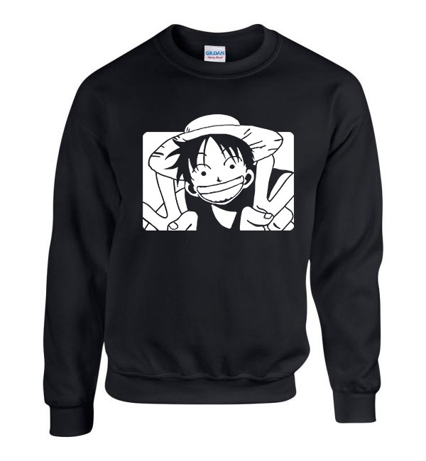 one piece monkey d Fekete Férfi Pulóver