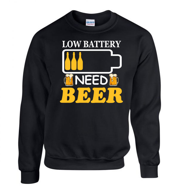 sör battery humor Fekete Férfi Pulóver