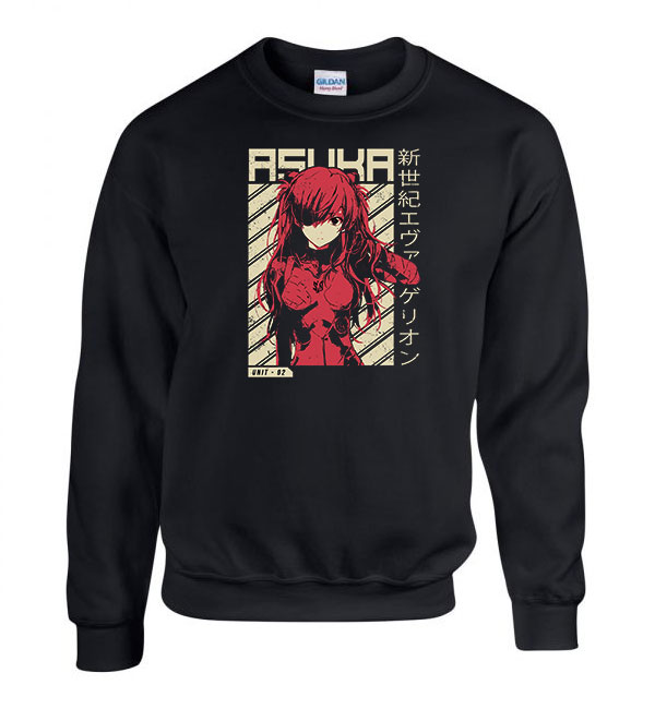 evangelion Fekete Férfi Pulóver