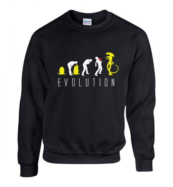 alien humor evolúció Fekete Férfi Pulóver