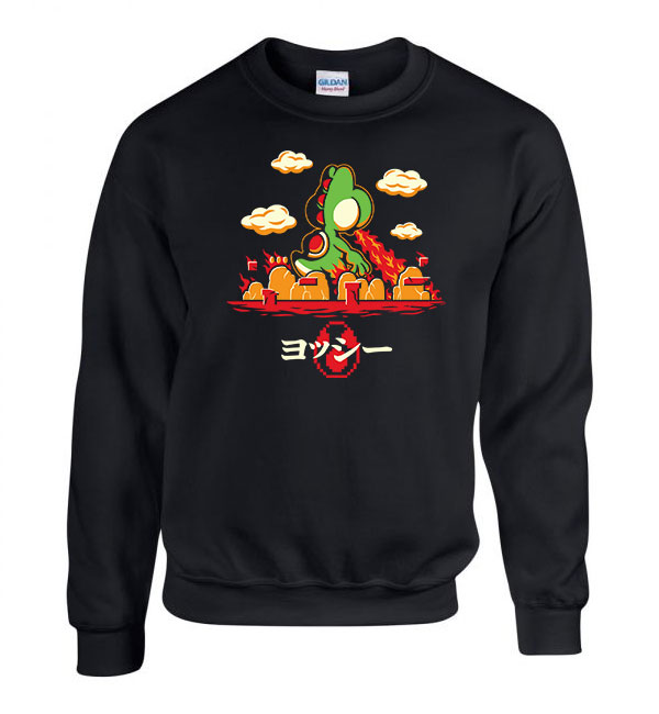 yoshi super mario Fekete Férfi Pulóver