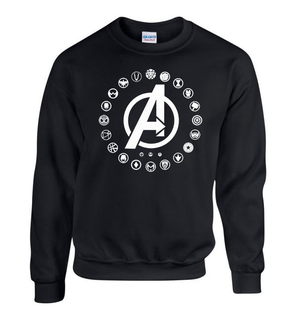 avengers bosszúállók Fekete Férfi Pulóver