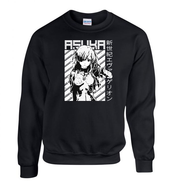 evangelion Fekete Férfi Pulóver