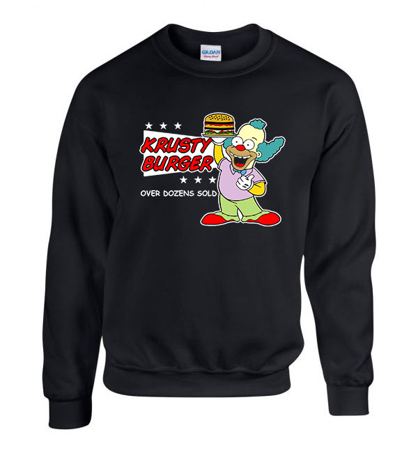 krusty burger simpson család Fekete Férfi Pulóver