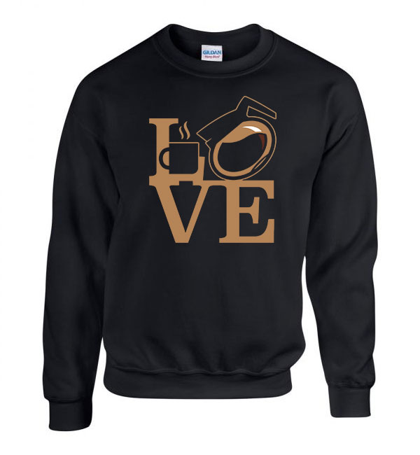 coffee love kávé  Fekete Férfi Pulóver