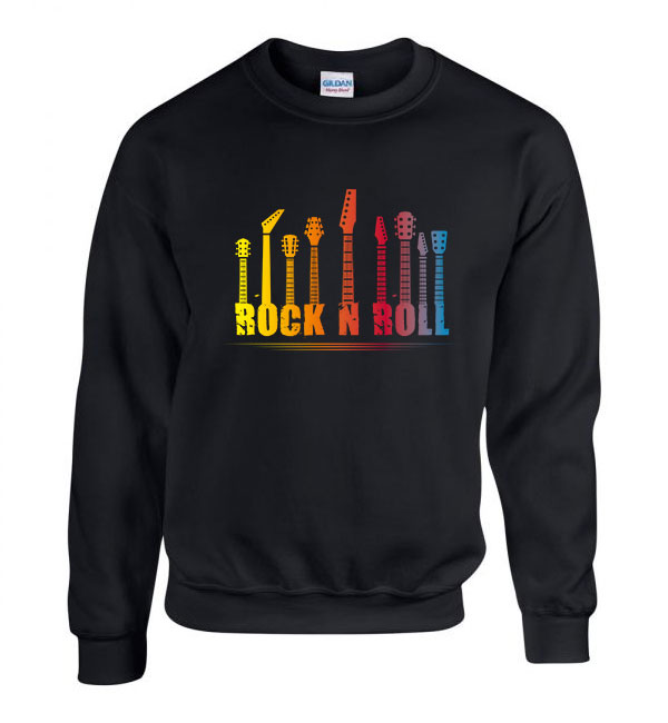 gitár gitáros rock and roll Fekete Férfi Pulóver