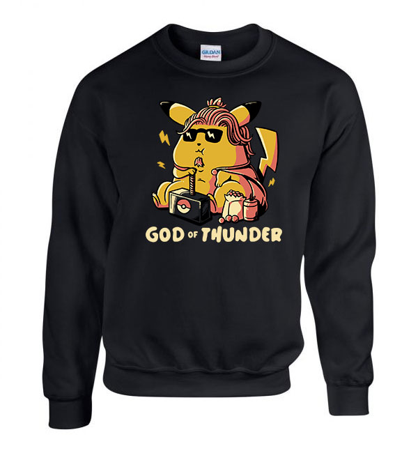 Thor pikachu humor Fekete Férfi Pulóver