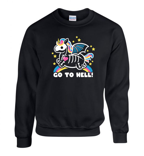 go to hell Fekete Férfi Pulóver