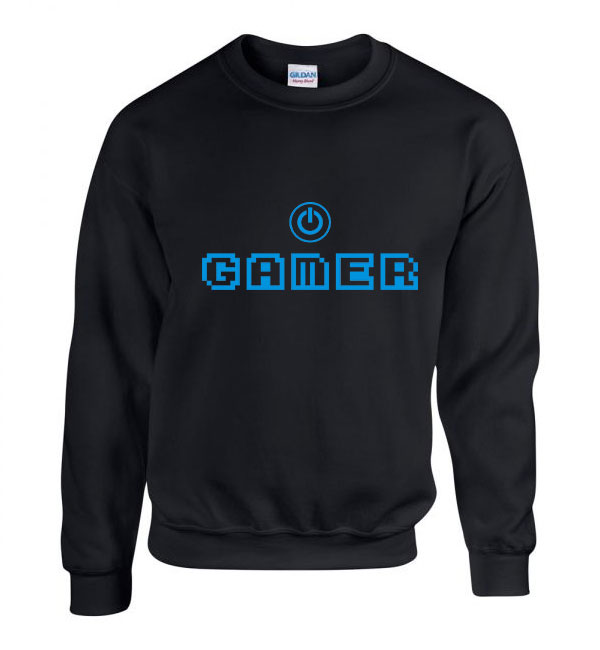 gamer Fekete Férfi Pulóver