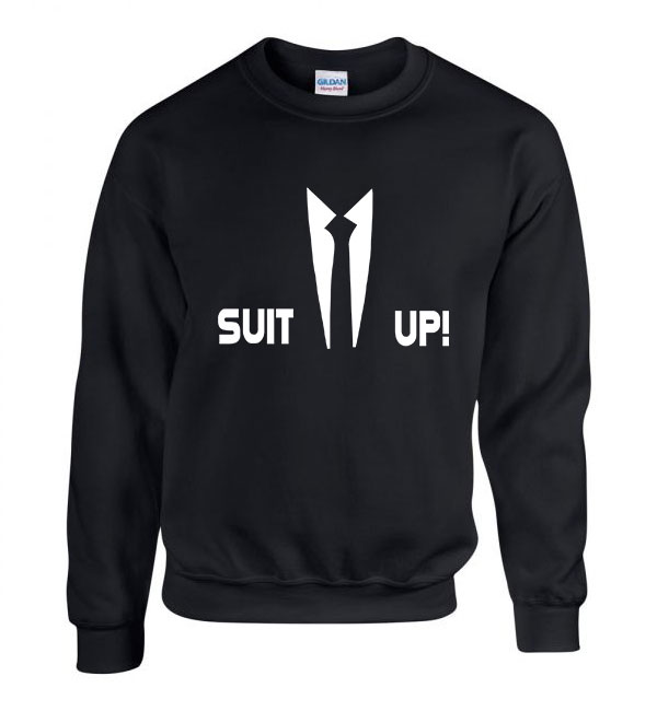 öltözz ki suit up Fekete Férfi Pulóver