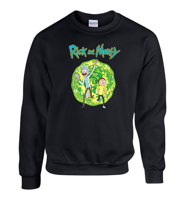 rick and morty Fekete Férfi Pulóver