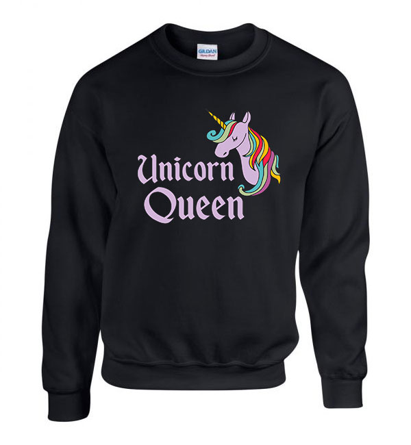 unikornis queen Fekete Férfi Pulóver