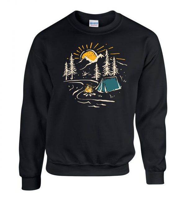 kemping camping Fekete Férfi Pulóver