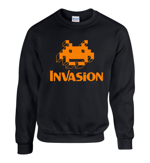 invasion invázió gamer Fekete Férfi Pulóver