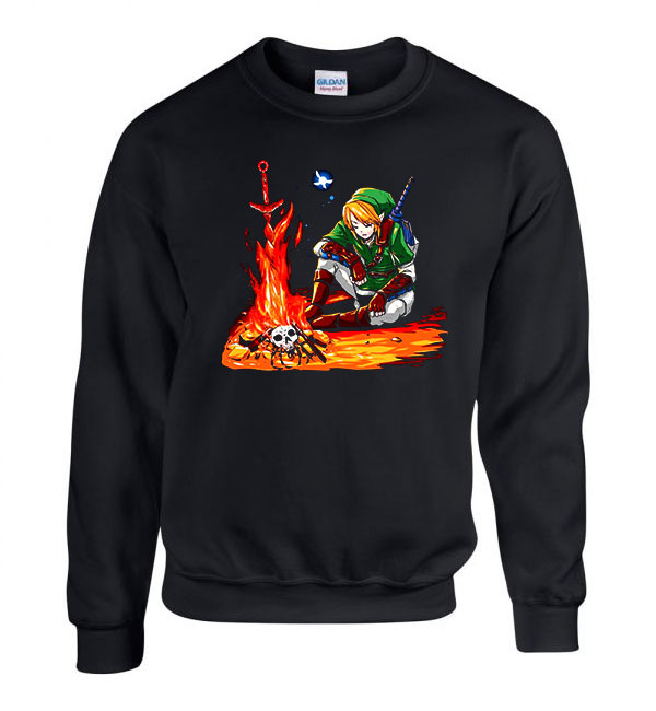 link zelda Fekete Férfi Pulóver