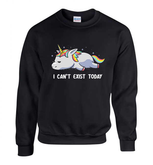 unikornis unicorn Fekete Férfi Pulóver