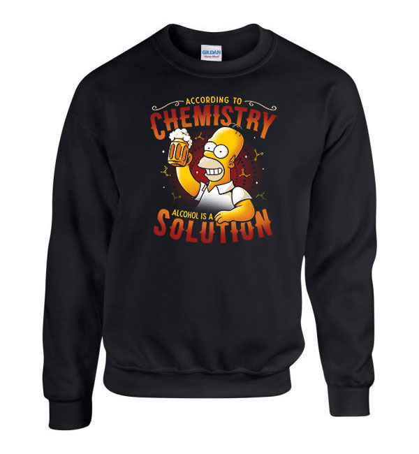 chemistry sör alkohol homer simpson Fekete Férfi Pulóver